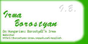 irma borostyan business card